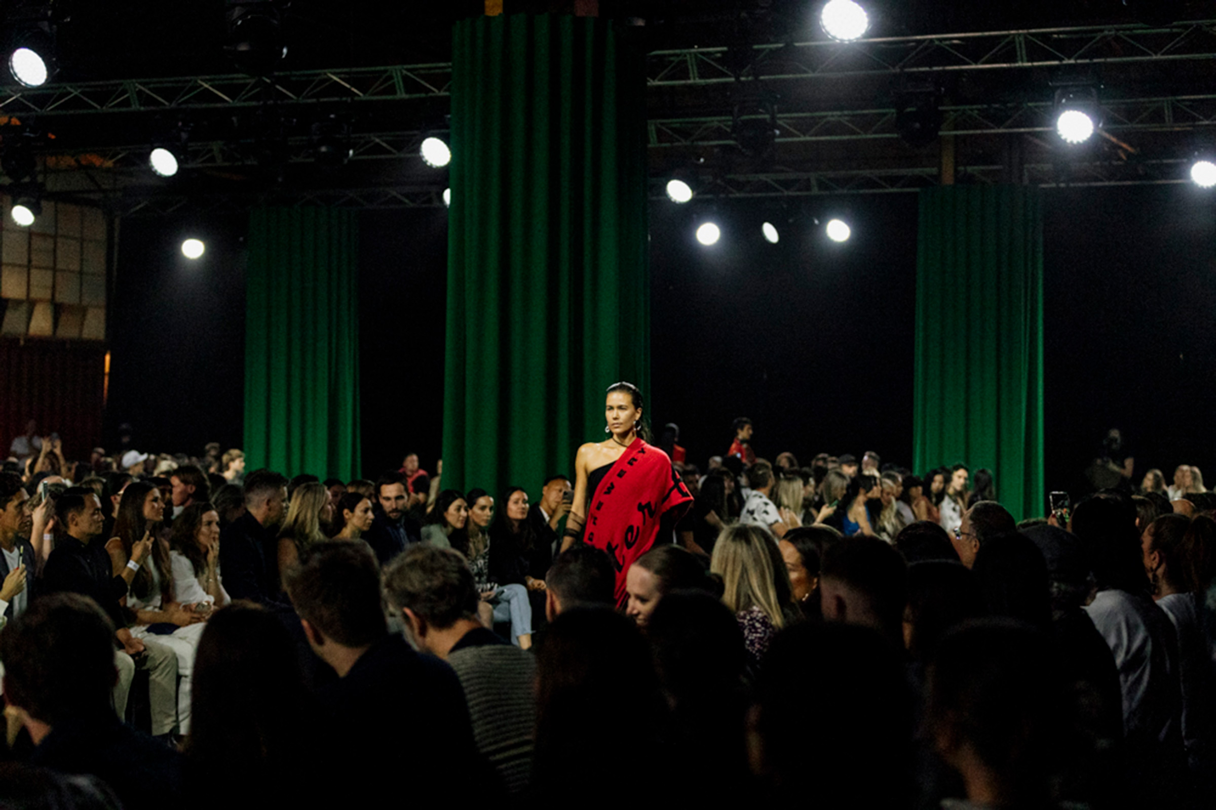 Model walking on the Melbourne Fashion show